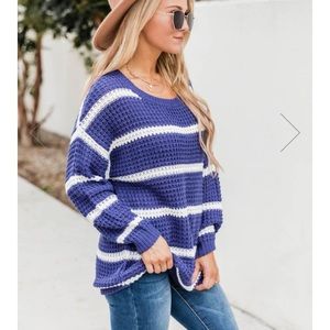 Blue and white striped sweater - like new